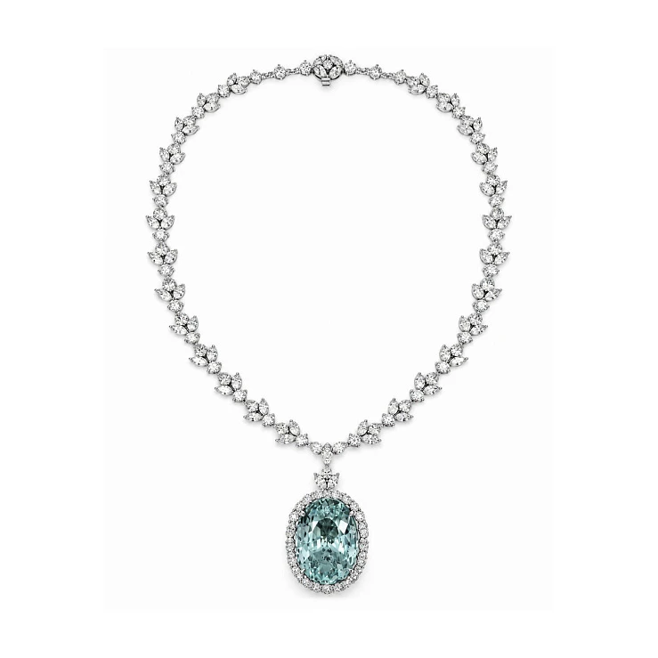 Украшение GIA  Колье с турмалином "Параиба" 54,00 ct.   