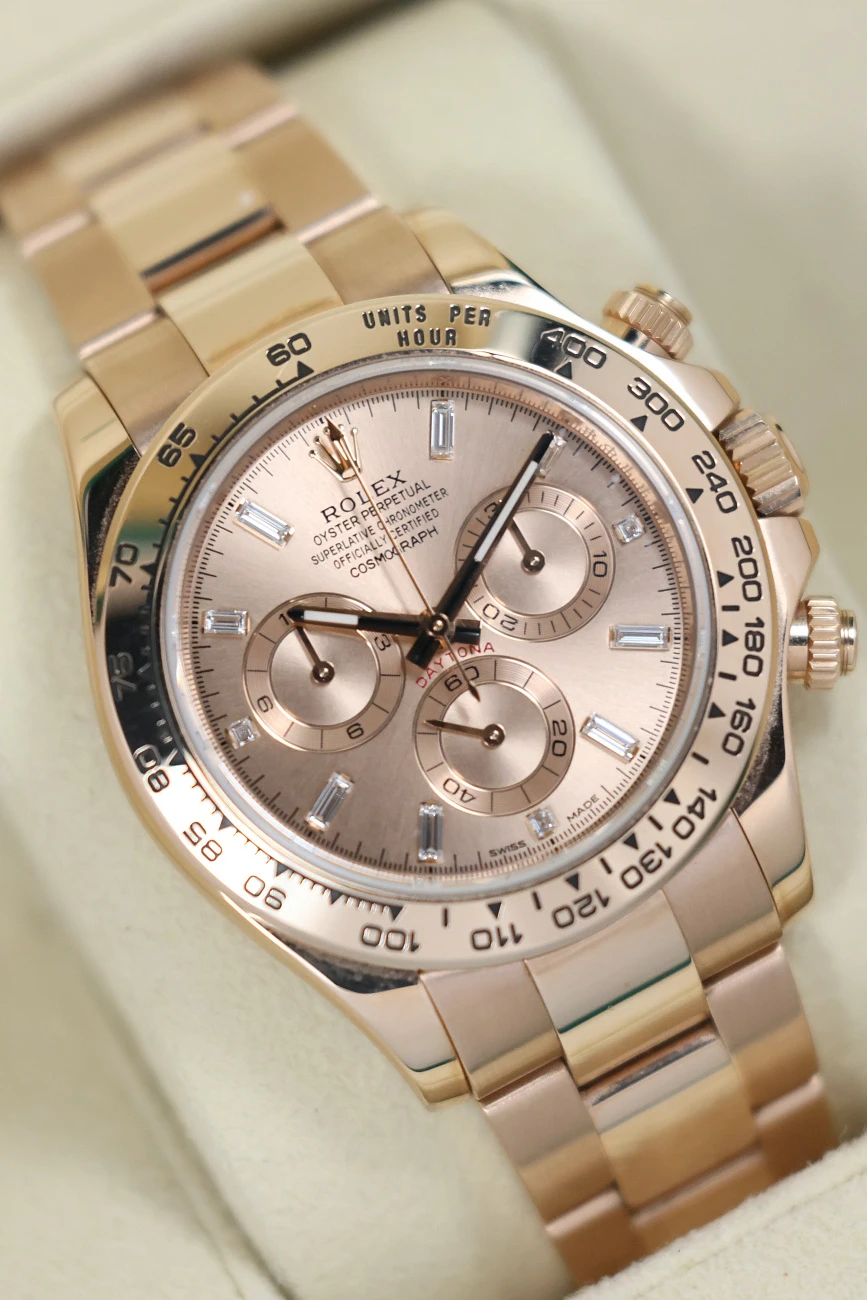 Часы Rolex  Oyster Perpetual Cosmograph Daytona Rose Gold Baguette  116505