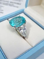 Украшение GIA  Кольцо С Турмалином "Параиба" 15,04 Ct.   