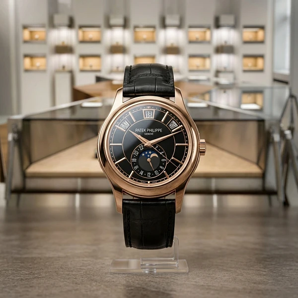 Часы Patek Philippe  Annual Calendar Rose Gold Black Dial  5205R-010
