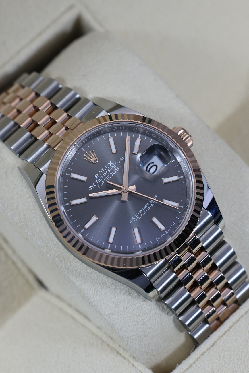 Часы Rolex  Datejust 36 Mm Steel And Everose Gold Slate Dial  126231