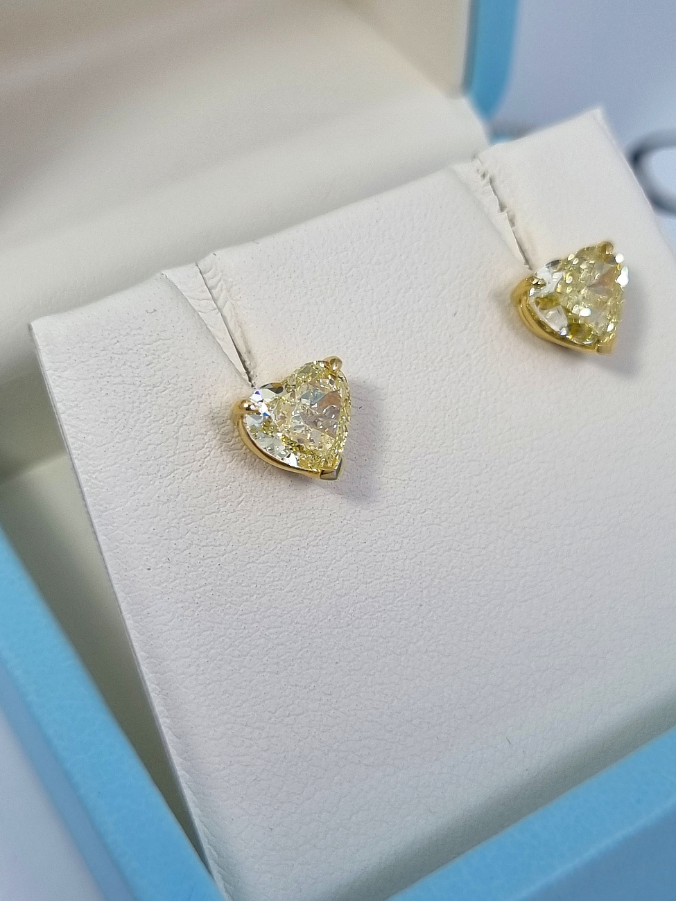 Украшение NO NAME  Серьги С Бриллиантами 1,72/1,73 Ct. Fancy Yellow   