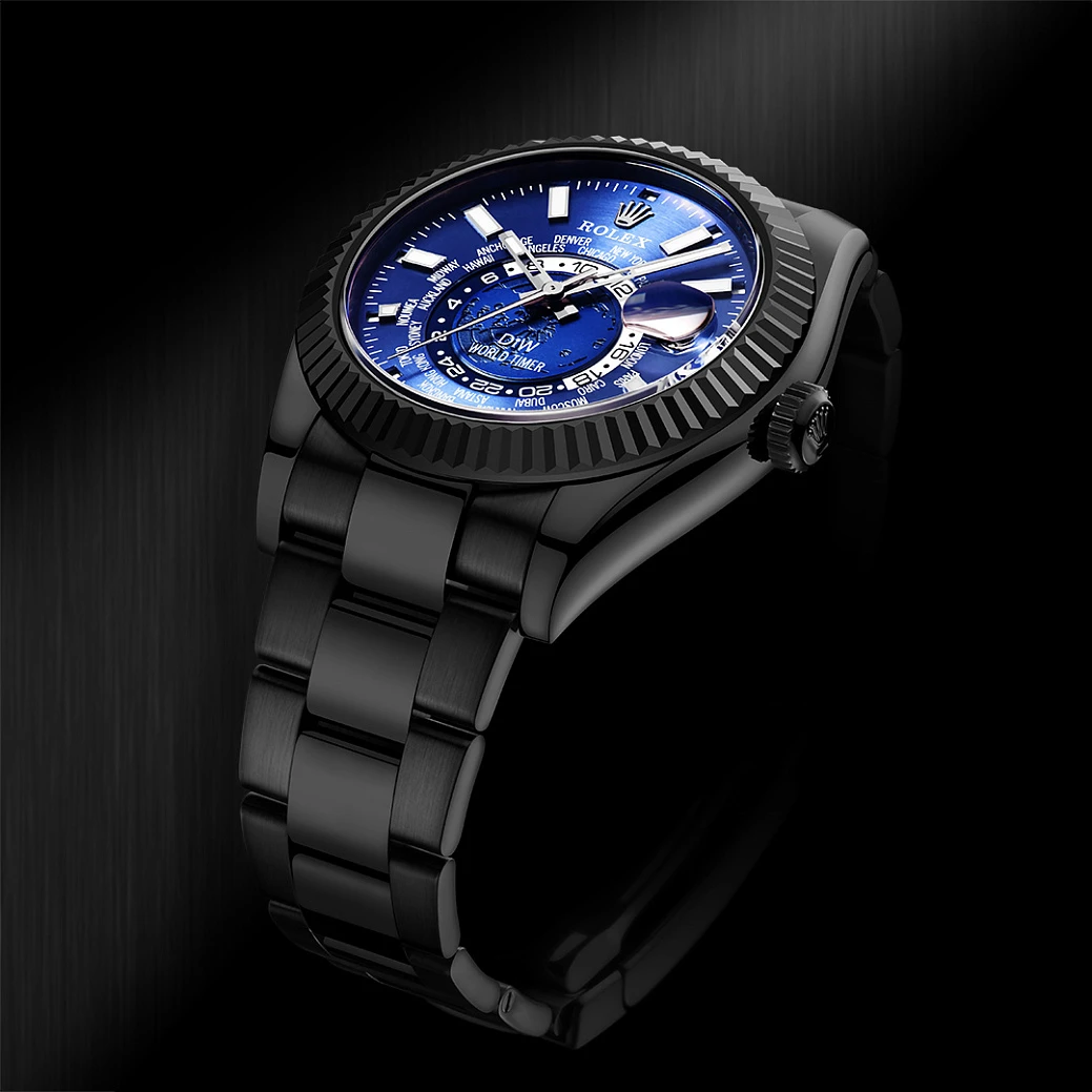 Заказать DiW  Rolex World Timer Black Dlc Blue  