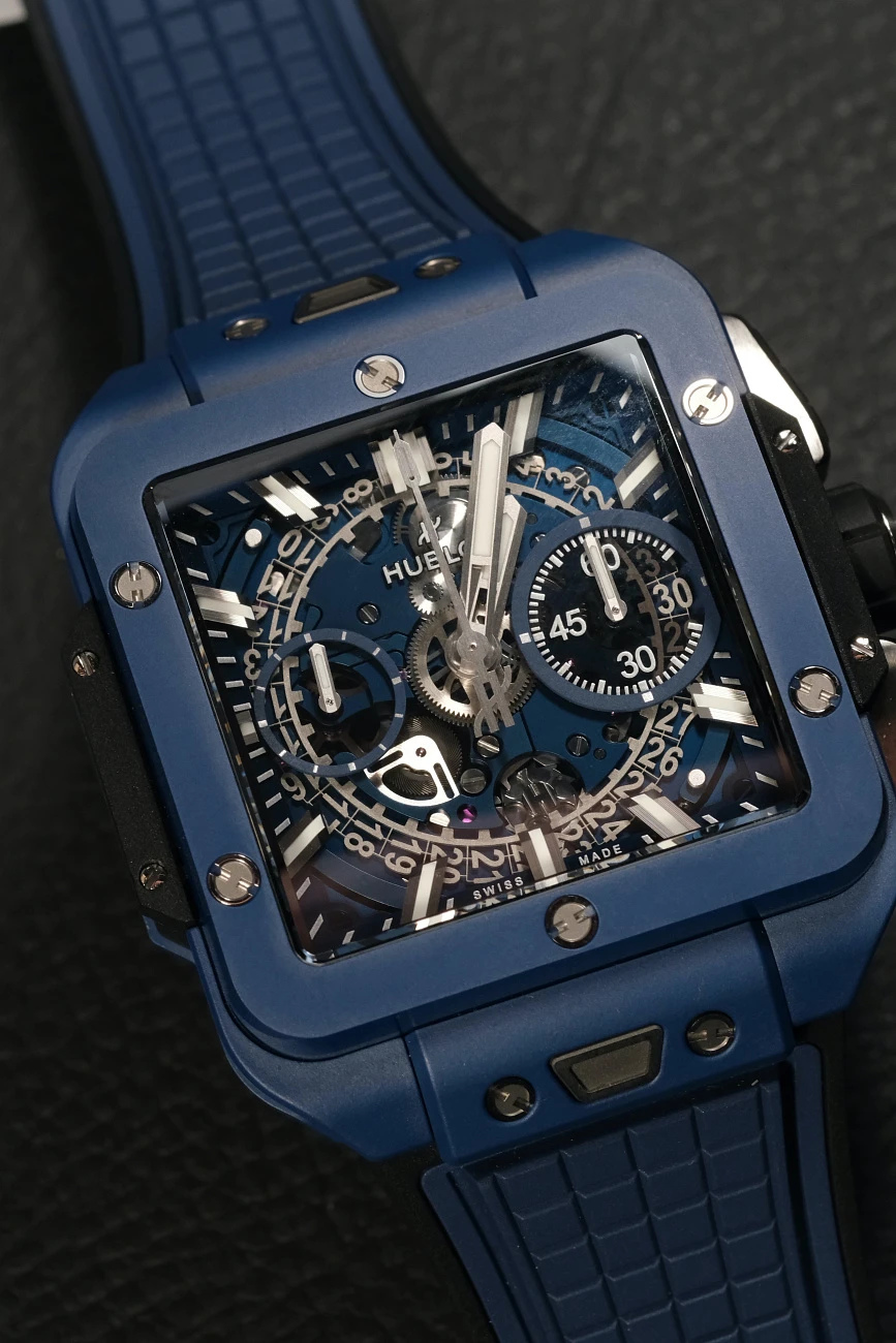 Часы Hublot  Square Bang Unico Blue Ceramic  821.EX.5170.RX