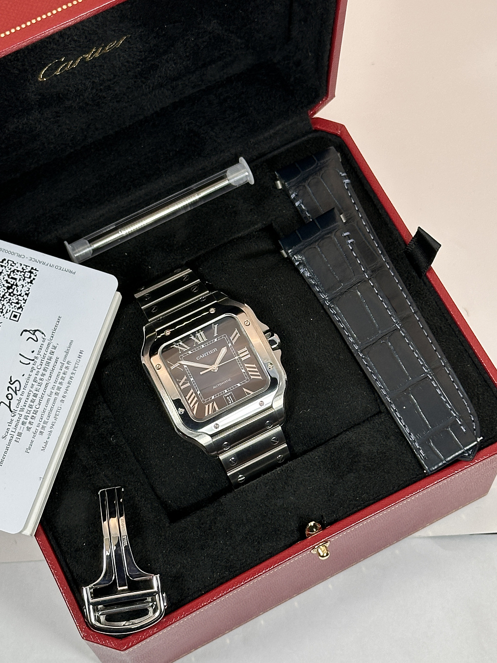 Часы Cartier  Santos De Cartier Large Blue Dial  WSSA0071