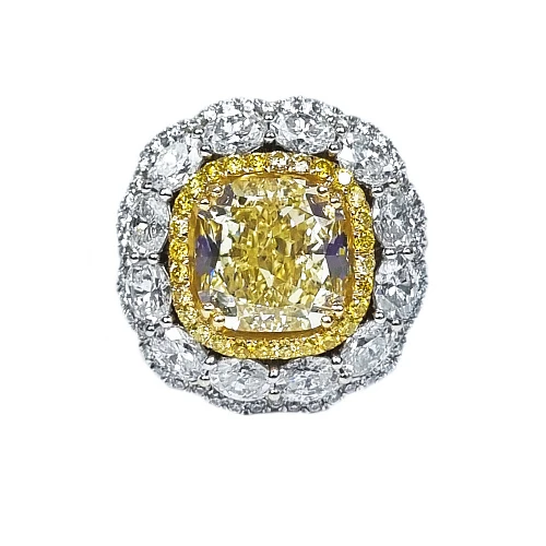 Украшение GIA  Кольцо С Бриллиантом 5,10 Ct. Fancy Yellow   