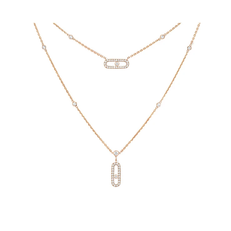 Украшение Messika  Колье Move Uno 2 Rows Pavé  07174-PG 