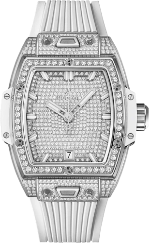 Заказать Hublot  Shaped Spirit Of Big Bang Titanium White Full Pave  662.NE.9000.RW.1604