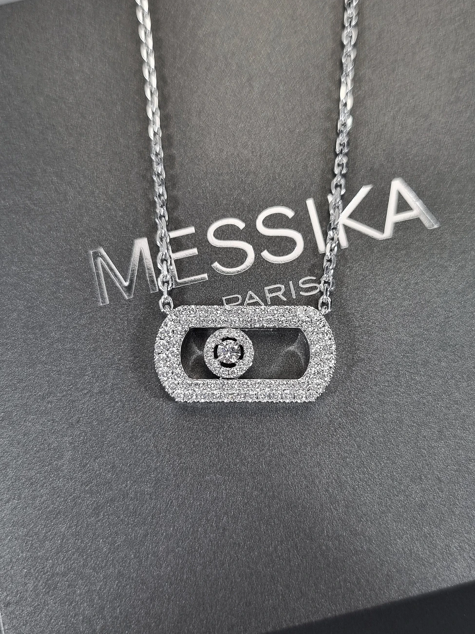 Украшение Messika  So Move Pavé Necklace  So Move Pavé-Set Necklace 12945-WG 