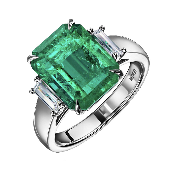 Украшение NO NAME  Кольцо С Изумрудом 4,93 Ct.   