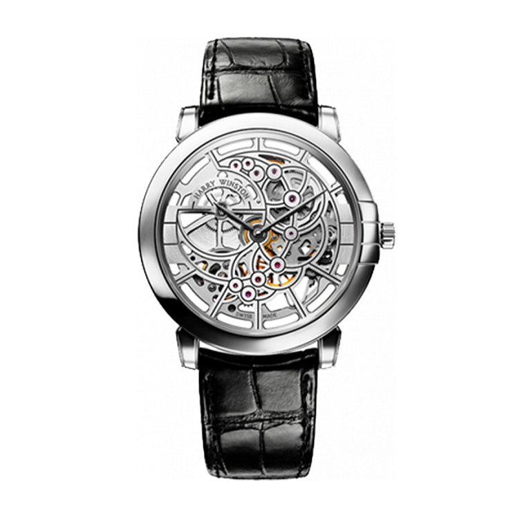 Часы Harry Winston  Midnight Skeleton In White Gold  MIDAHM42WW001