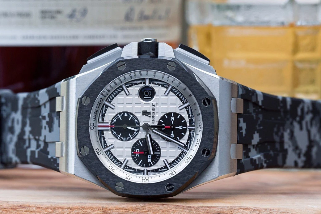 Часовой ремешок Audemars Piguet  Ремешок Для Часов Graphite Digi Camo Ap Royal Oak Offshore 44Mm Strap  
