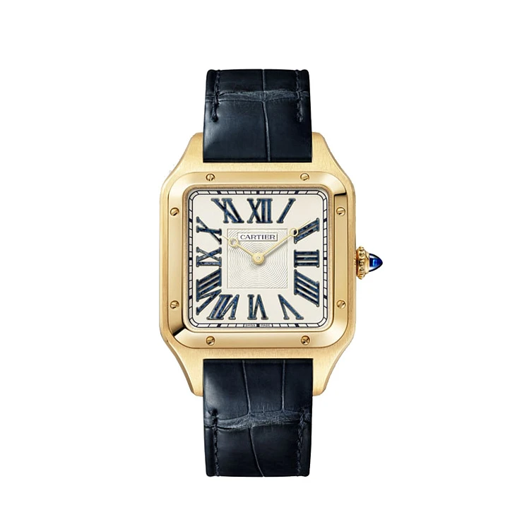 Часы Cartier  SANTOS-DUMONT  Limited Edition XL Model Yellow Gold Blue Roman Numerals  WGSA0084