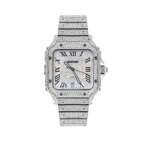 Заказать Cartier  Santos De Cartier Custom Full Pave Diamond  WSSA0018