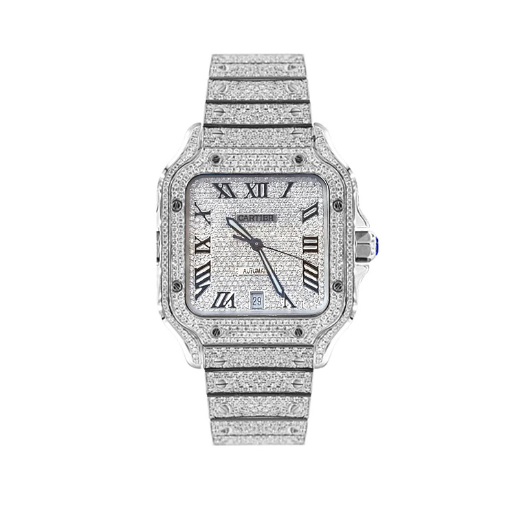 Часы Cartier  Santos De Cartier Custom Full Pave Diamond  WSSA0018