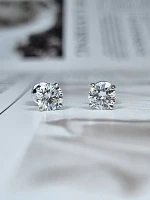 Украшение GIA  Серьги 1,00/1,00 ct. H/VS1 (3 Excellent) Round Diamonds   