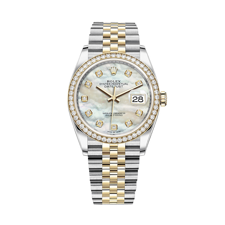Часы Rolex  - Oyster Datejust Two-Tone Factory Diamonds Mop Dial  126283RBR
