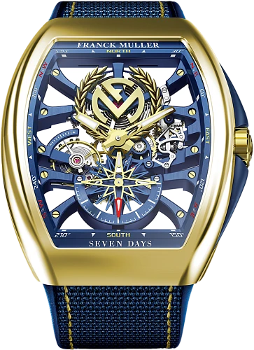 Заказать Franck Muller  Mens Collection Vanguard Yachting Anchor Skeleton Emblem  V 45 S6 SQT ANCRE FM YACHT (BL) YG