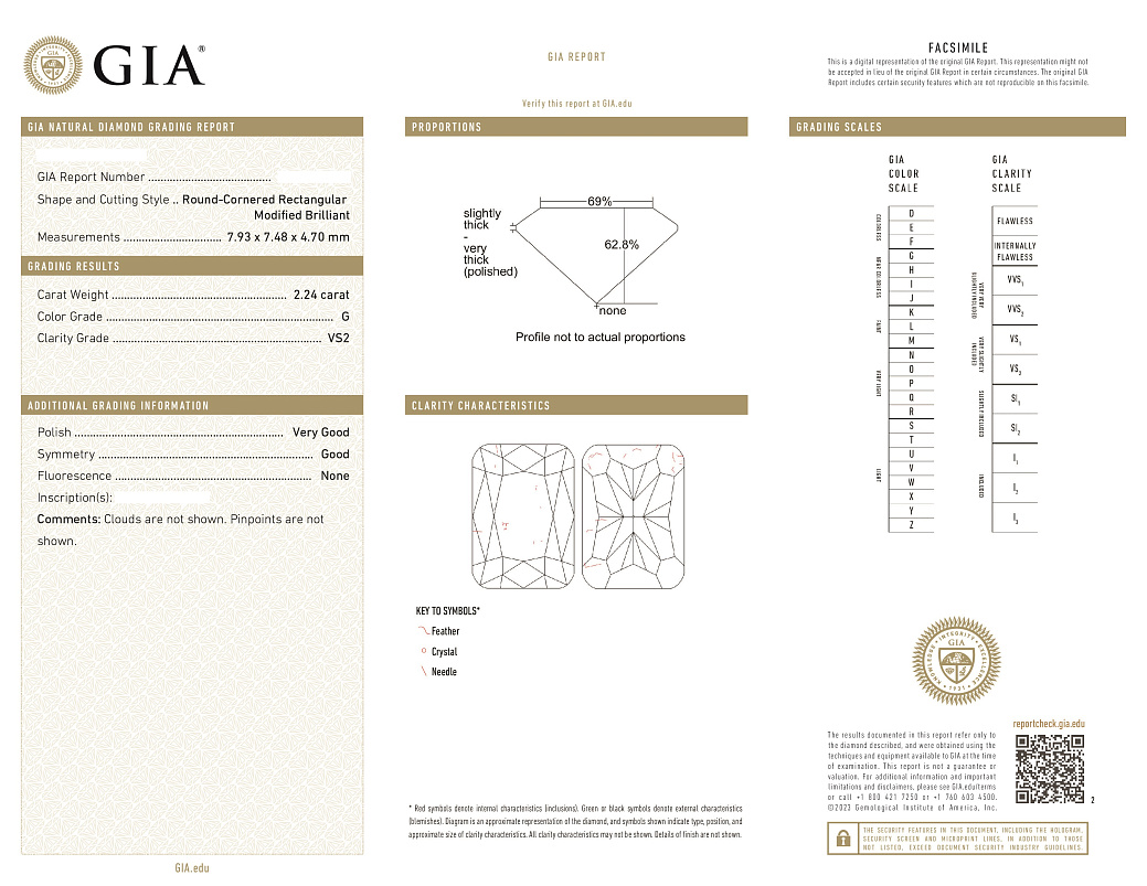 Украшение NO NAME  Кольцо С Бриллиантом 2,24 Ct. G/Vs2   