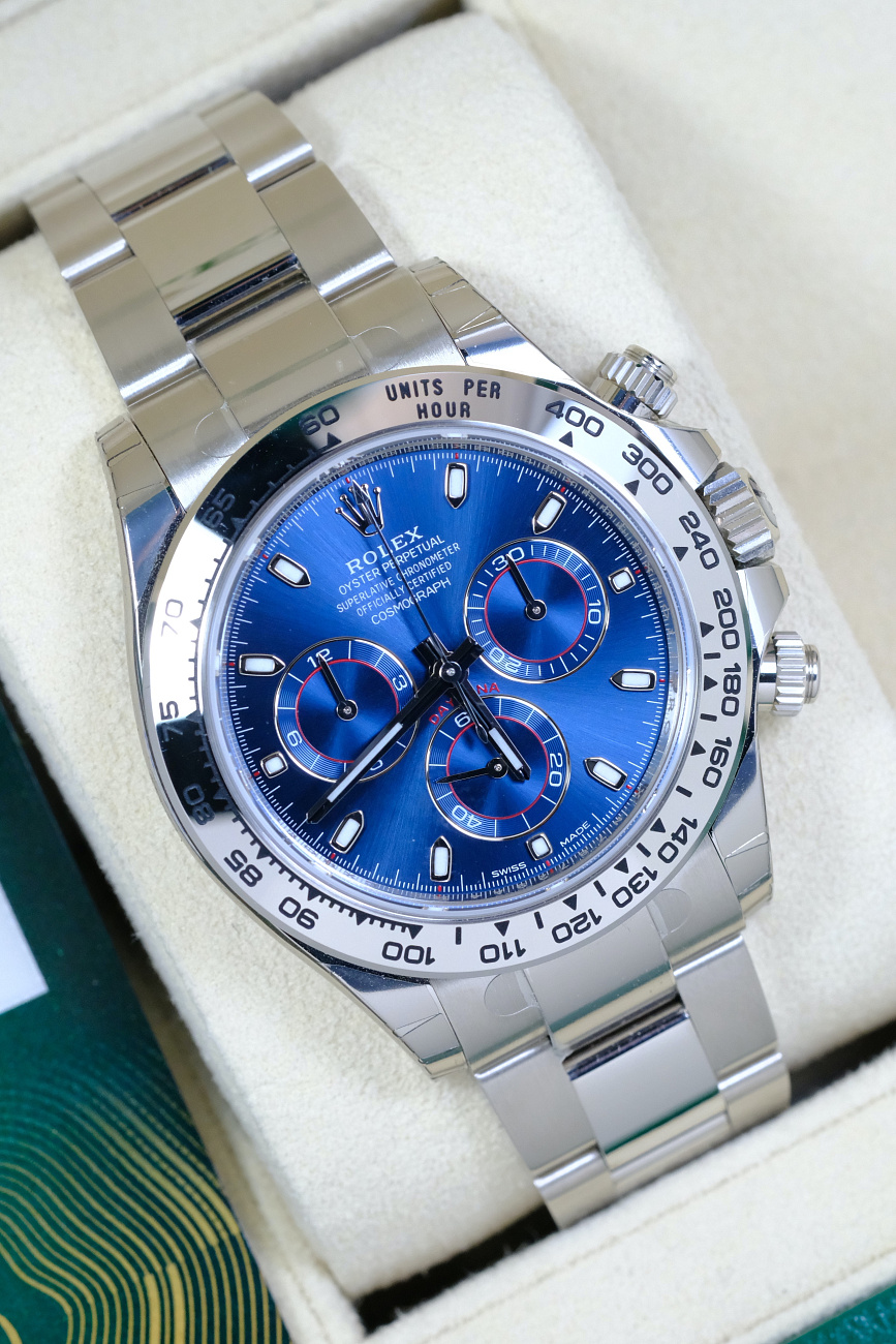 Часы Rolex  Новые В Пленках Cosmograph Daytona White Gold Blue Dial  116509-0071