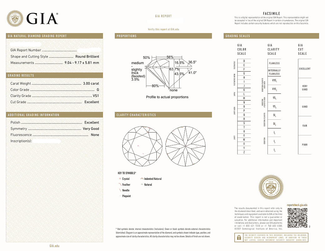 Украшение NO NAME  Серьги С Бриллиантами 3,00/3,01 Ct. G/Vs1   