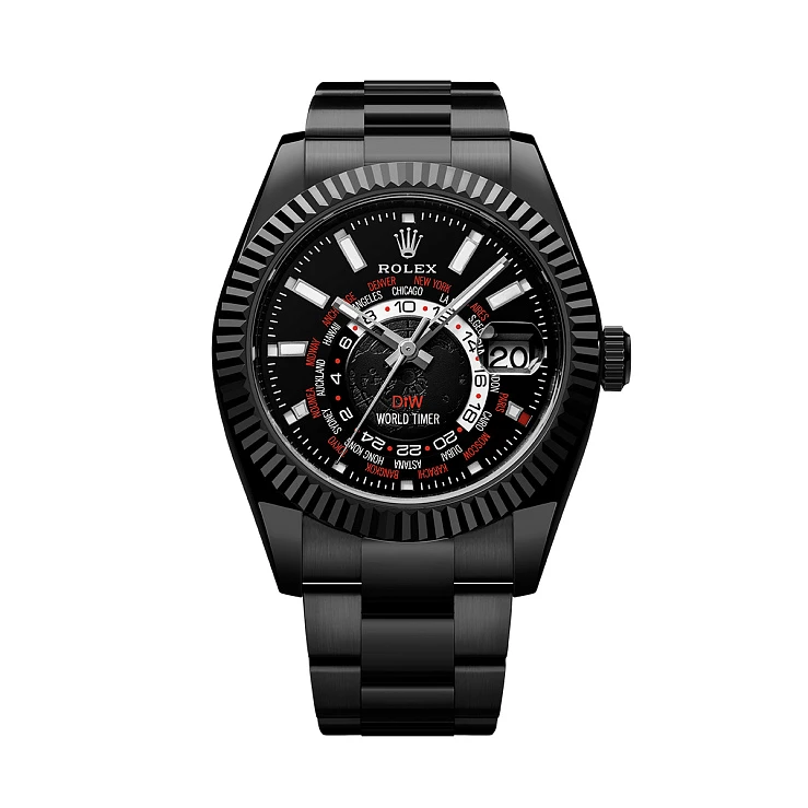 Заказать DiW  Rolex World Timer Black Dlc Red  