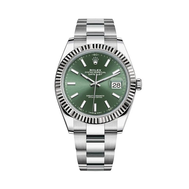 Часы Rolex  - Datejust 41Mm Steel &amp; White Gold Mint Green Dial  126334