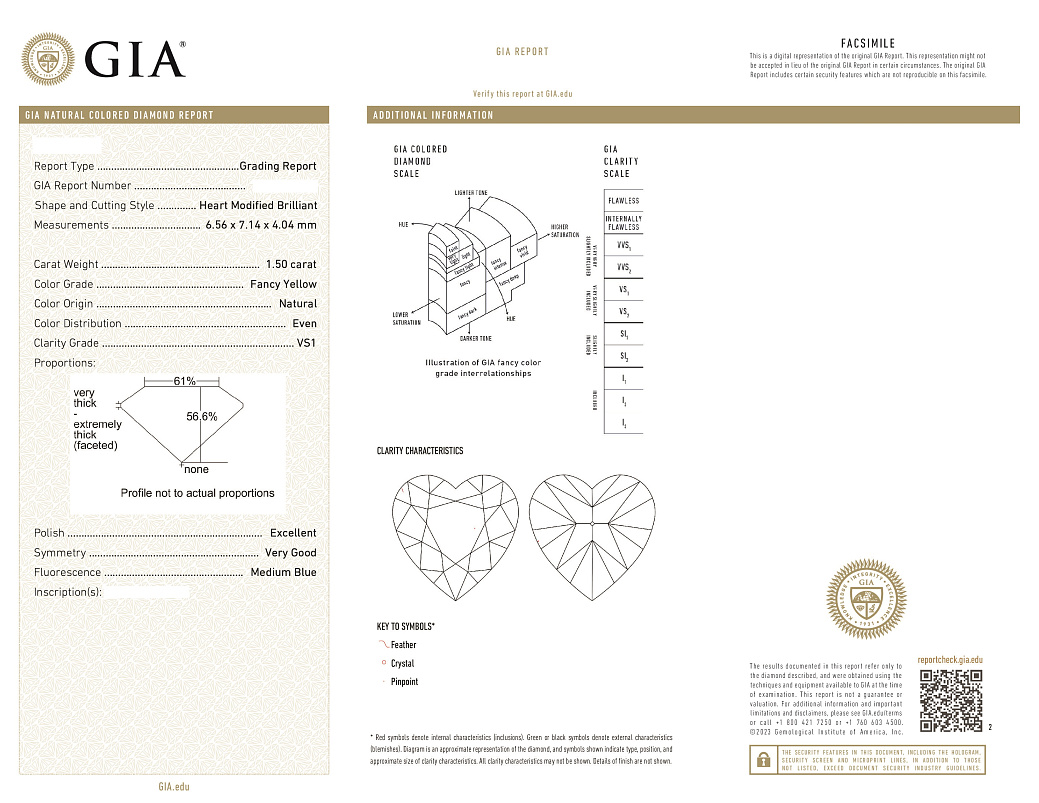 Украшение NO NAME  Кольцо С Бриллиантом 1,50 Ct. Fancy Yellow/Vs1   