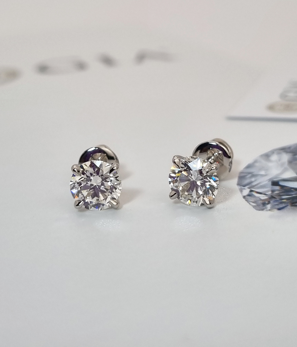 Украшение NO NAME  Серьги С Бриллиантами 1,16 I/Vs2; 1,17 I/Vs1   