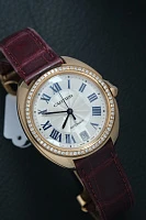Часы Cartier  Clé De Cartier 35Mm Rose Gold &amp; Diamonds  WJCL0013