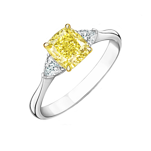 Украшение GIA  Кольцо с бриллиантом 3,02 ct. Fancy Deep Yellow/VS2   