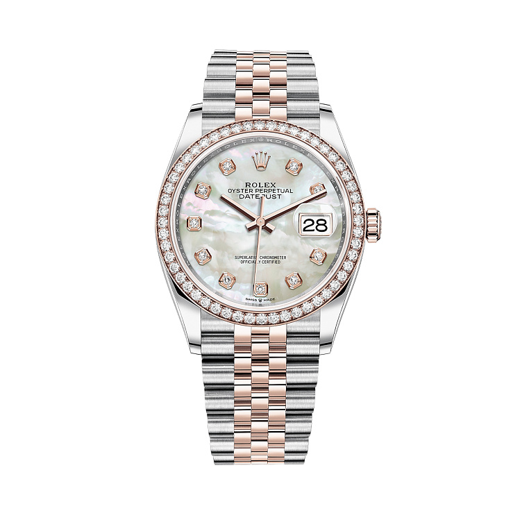 Часы Rolex  Oyster Perpetual Datejust 36 Mm Everose Rolesor Factory Diamonds 2022  126281RBR