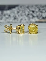 Украшение GIA  Серьги 2,00/2,01 ct. Fancy Intense Yellow/VS2 (Cushion Diamonds)   