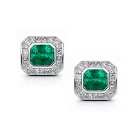 Украшение No Name  Серьги с изумрудами 2,70/2,85 ct. Intense Green (Colombia)   