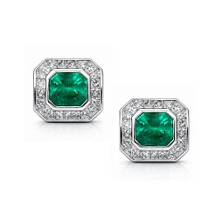 No Name Серьги с изумрудами 2,70/2,85 ct. Intense Green (Colombia)