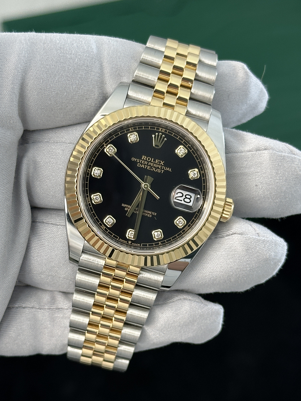 Часы Rolex  Oyster Perpetual Datejust Ii Steel And Yellow Gold Black Dial Diamond  126333