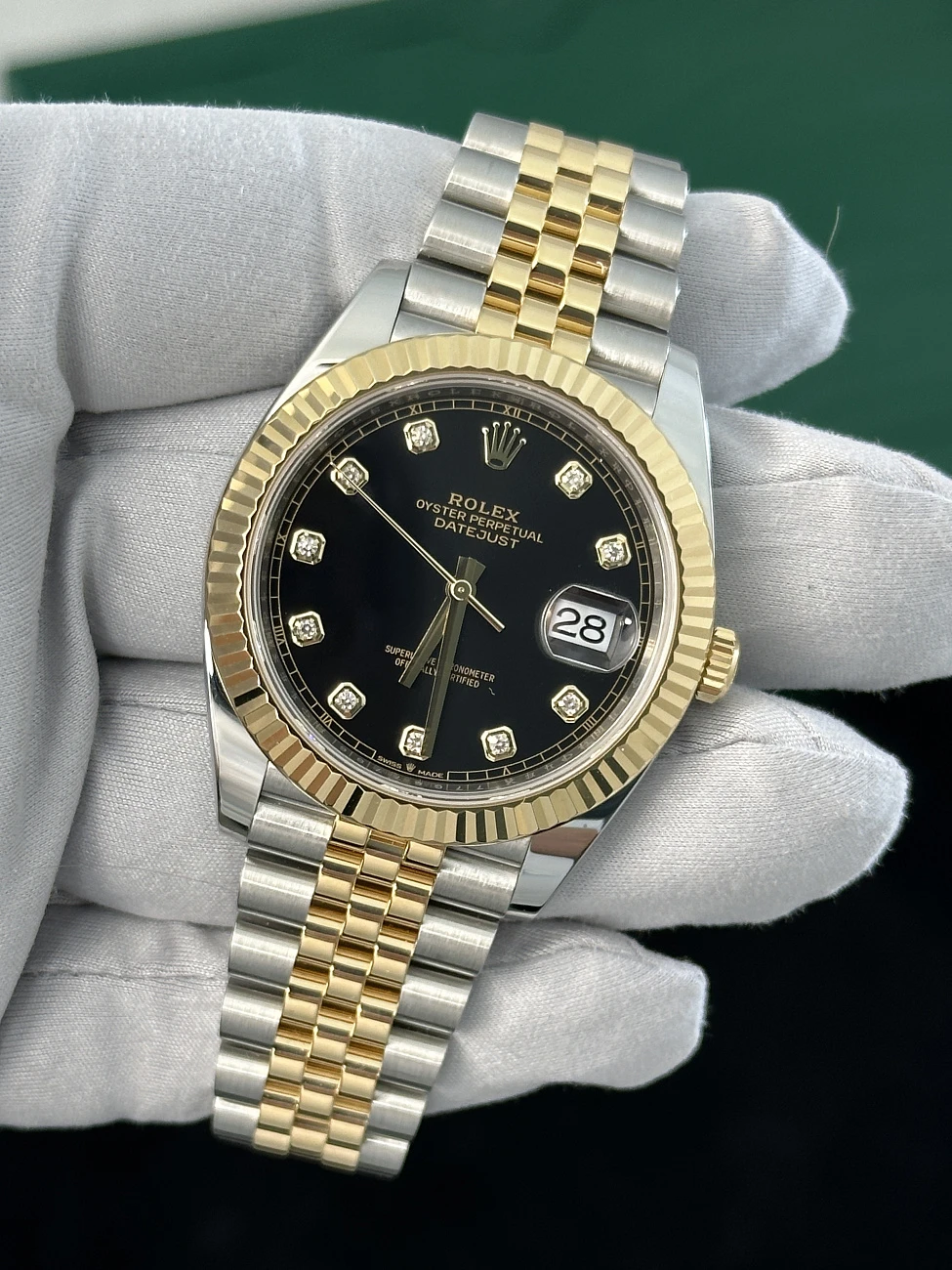 Часы Rolex  Oyster Perpetual Datejust Ii Steel And Yellow Gold Black Dial Diamond  126333