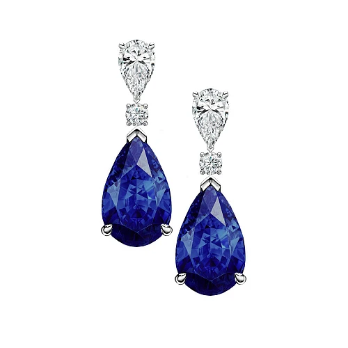 Украшение GRS GemResearch Swisslab  Серьги с сапфирами 7,76/8,12 ct.   