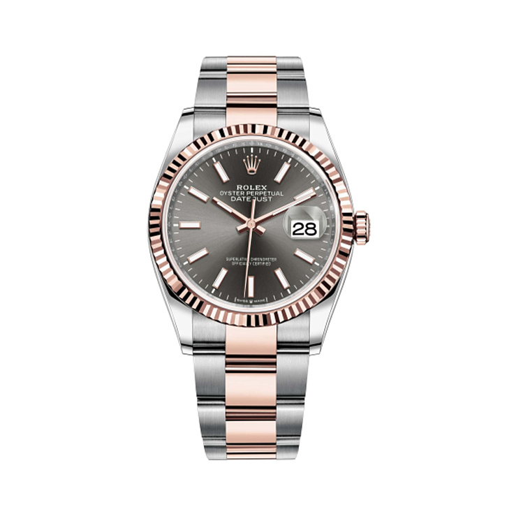 Часы Rolex  Datejust 36Mm Steel & Rose Gold Dark Rhodium Dual  126231-0014