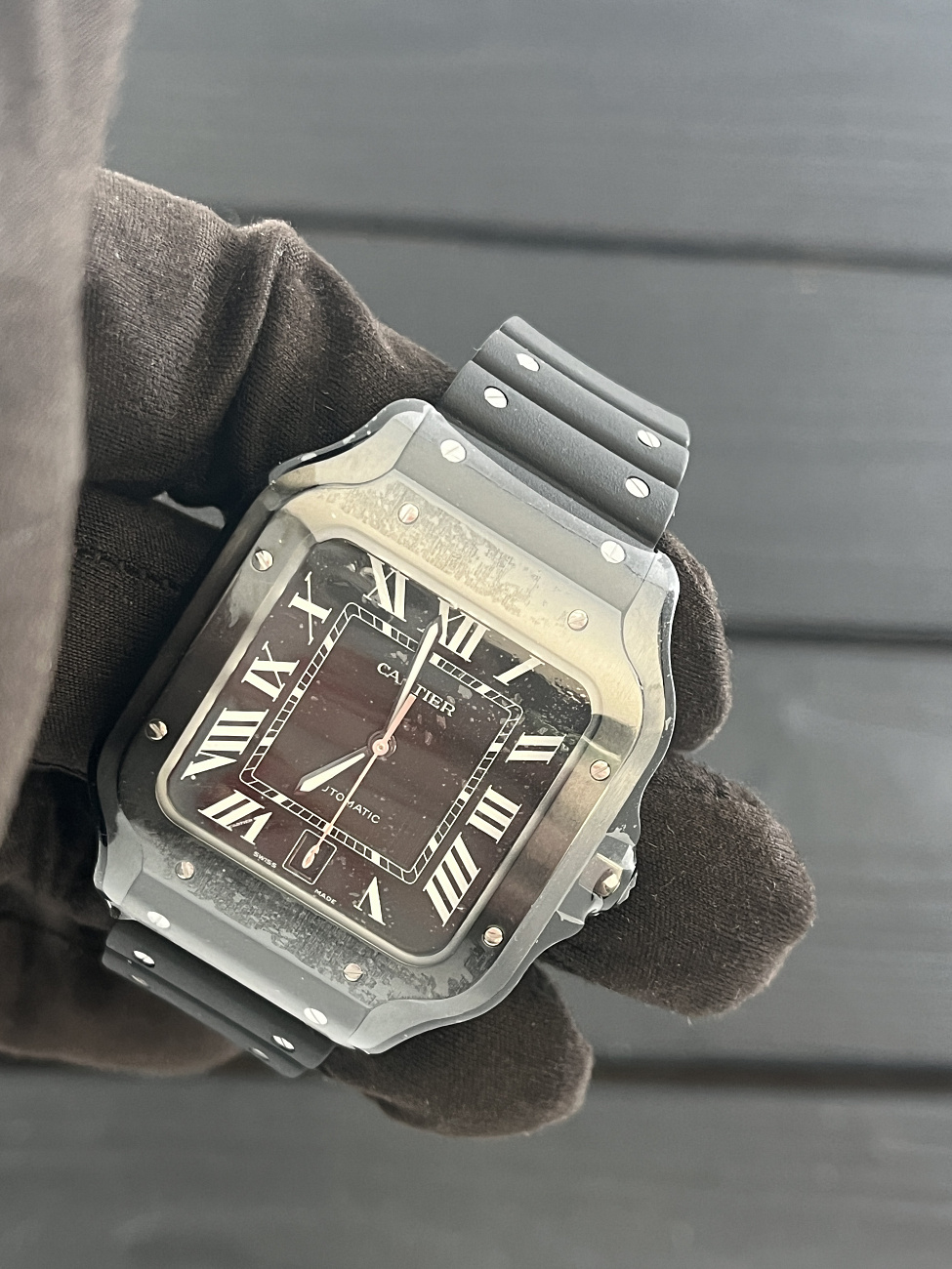 Часы Cartier  Santos De Cartier Black Pvd  WSSA0039