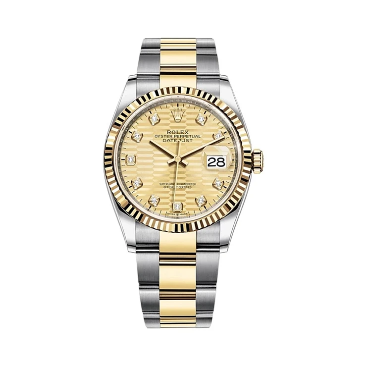 Часы Rolex  Datejust Champagne Fluted Motif Dial And Diamonds  126233