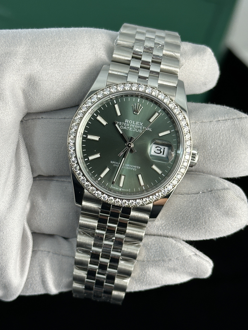 Часы Rolex  Datejust 126284Rbr Mint Green Jubilee 36Mm Stainless Steel  126284rbr