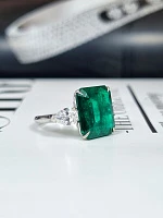 Украшение GRS GemResearch Swisslab  Кольцо с изумрудом 6,28 ct. (Colombia) Vivid Green   