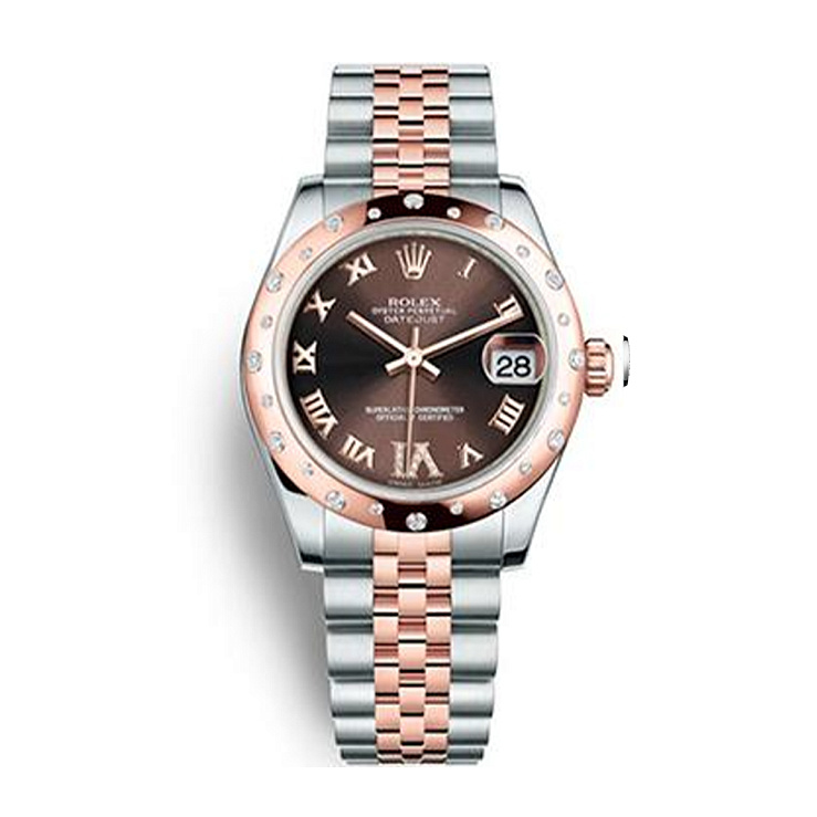 Часы Rolex  Oyster Perpetual Datejust 31Мм Steel And Everose Gold 24 Diamond Bezel Chocolate Diamond Roman Vi Roman Dial  178341 chodro