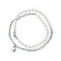 Украшение Tiffany &amp; Co  Hardwear Pearl Lock Necklace In Silver, 9-10 Mm  64047868 