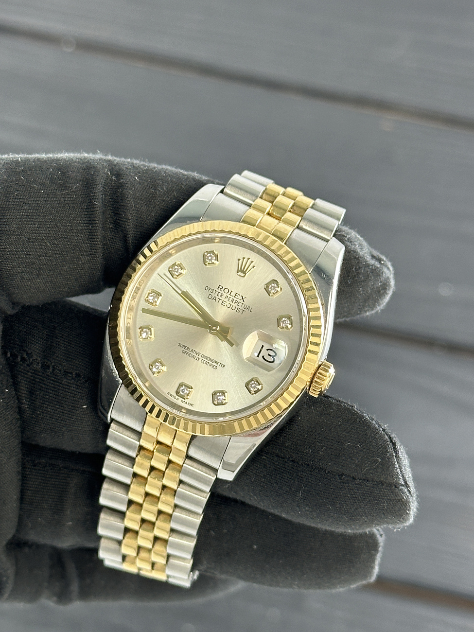 Часы Rolex  Datejust 36Mm Steel & Yellow Gold Silver Dial  116233