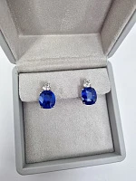 Украшение GRS GemResearch Swisslab  Серьги с сапфирами 12,82/11,91 ct. Cornflower Blue   