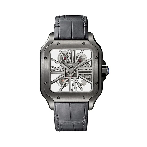 Часы Cartier  Santos De Cartier Skeleton Black ADLC Manufacture mechanical movement  WHSA0009