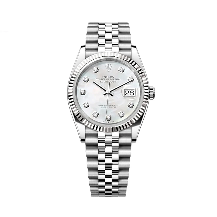 Часы Rolex  Datejust 36Mm Steel &amp; White Gold Diamonds Mother Of Pearl  126234