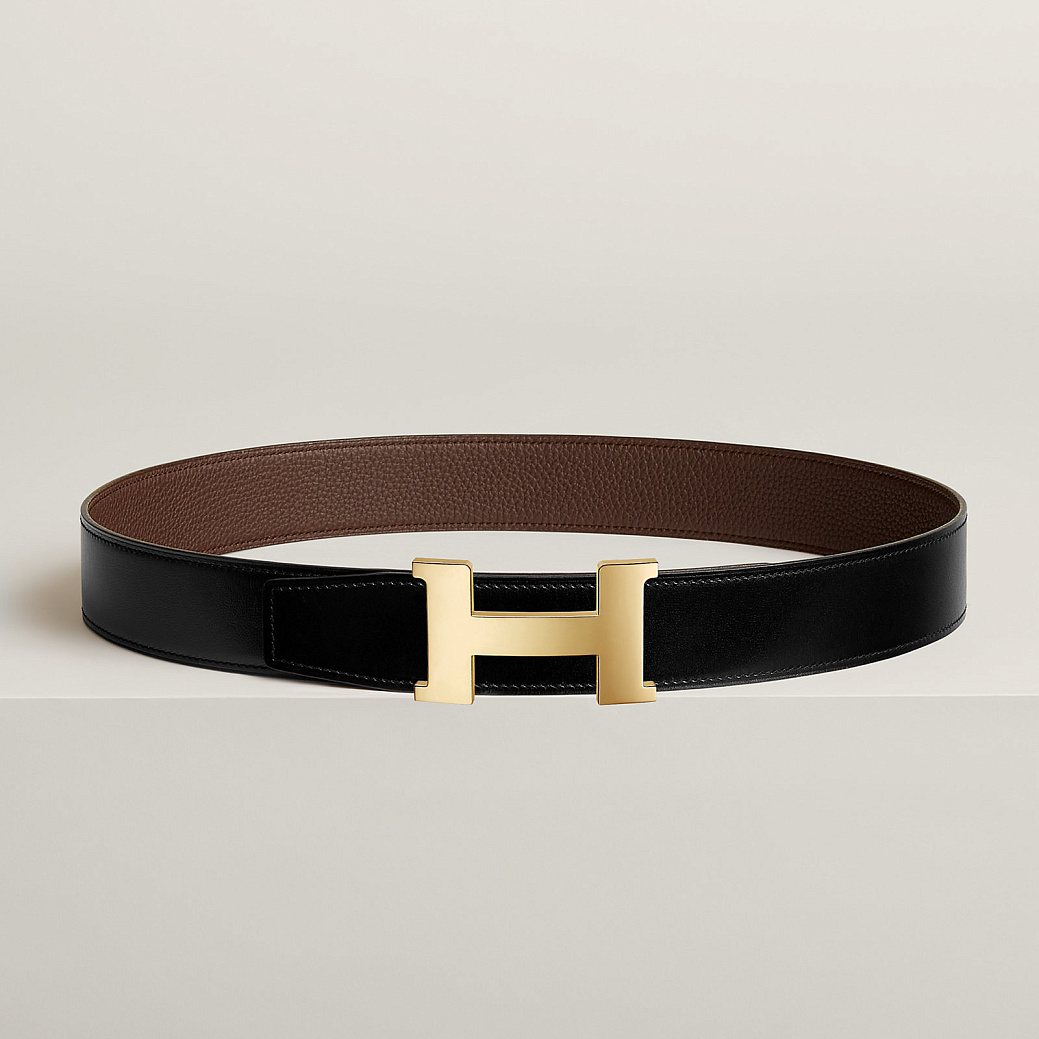 Сумки и аксессуары Hermes  Constance belt buckle & Reversible leather strap 38 mm Noir / Chocolat  
